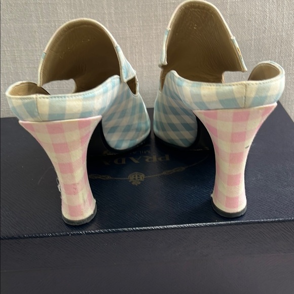 Rare Vintage Versace Pastel Checkered Women's Mules - Picture 4 of 6